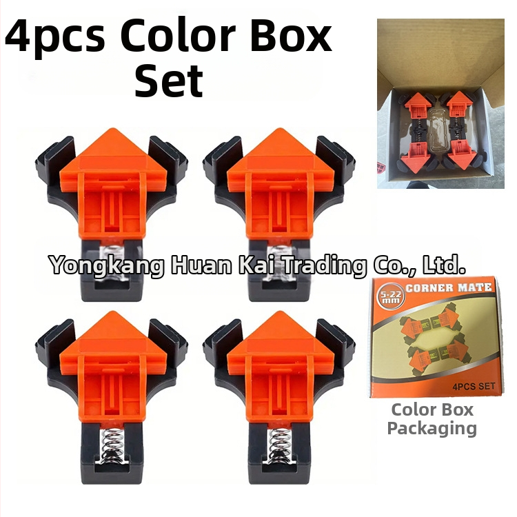 Medžio darbams stačiakampis spaustukas, 90°, reguliuojamas fiksatorius, ABS/PP medžiaga