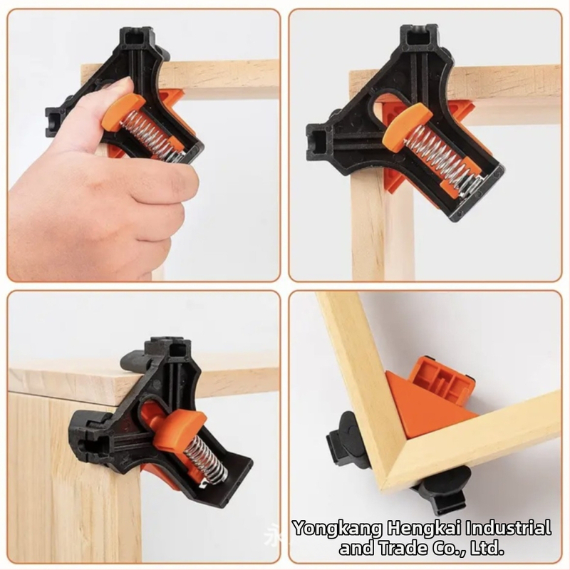 Дърводелски зажим под прав ъгъл 90°, регулируем, ABS/PP материал