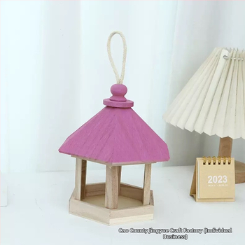 Κρεμαστό ξύλινο κλουβί με φωλιά και τροφοδότη για παπαγάλο – μοντέρνο απλό στυλ, Jingyue