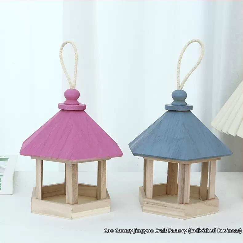 Висяща дървена хранилка за папагал с гнездо – пендел стил, Jingyue