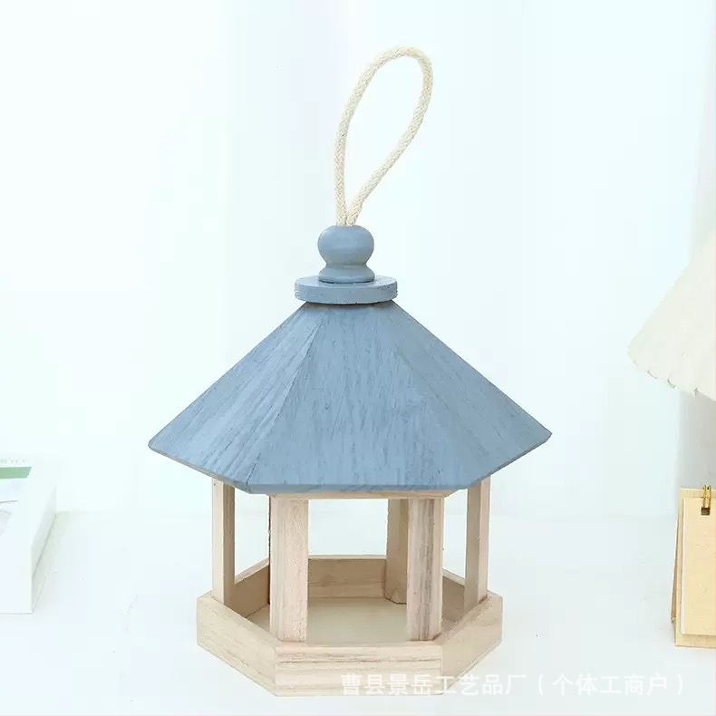 Висяща дървена хранилка за папагал с гнездо – пендел стил, Jingyue