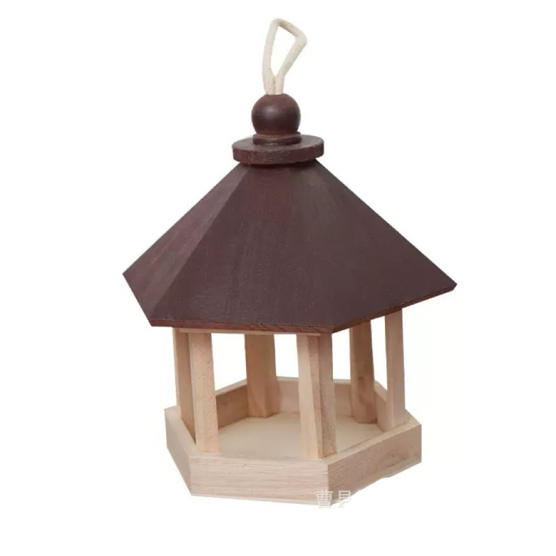 Висяща дървена хранилка за папагал с гнездо – пендел стил, Jingyue