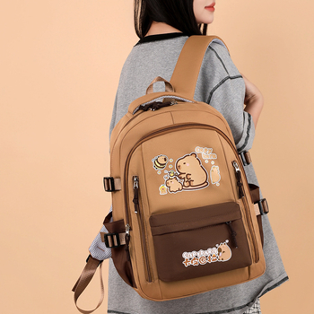 Σακίδιο Capybara-inspired, unisex, ελαφρύ με χωρητικότητα 20–35 L, νάιλον αδιάβροχο, για φορητό υπολογιστή 10 ιντσών, σχέδιο anime καρτούν