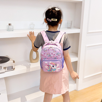 Vászon gyerek hátizsák, légáteresztő, állat mintával, poliészter bélés, óvodás korosztály számára