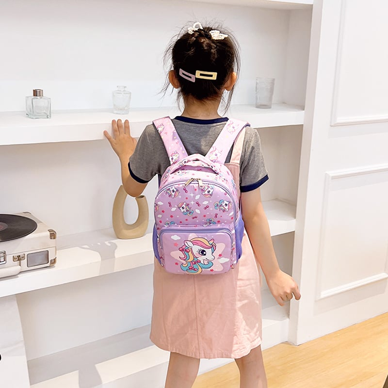 Vászon gyerek hátizsák, légáteresztő, állat mintával, poliészter bélés, óvodás korosztály számára