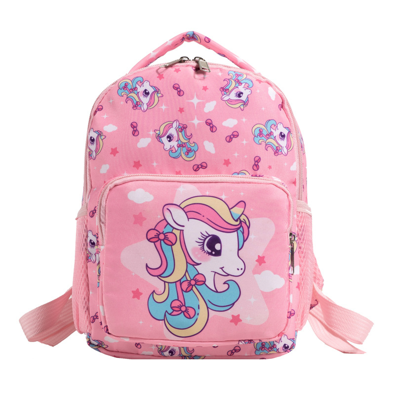 Vászon gyerek hátizsák, légáteresztő, állat mintával, poliészter bélés, óvodás korosztály számára