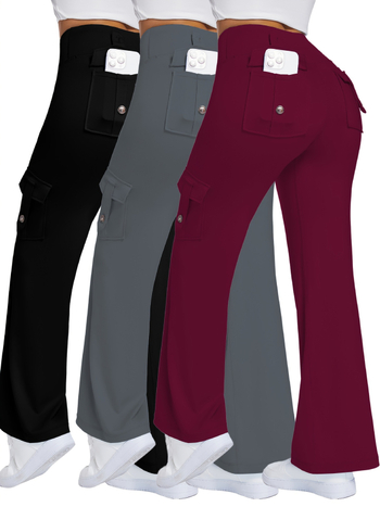 Jóga nadrág magas derék, laza szabású, háromnegyedes hossz, chenille anyag spandexszel