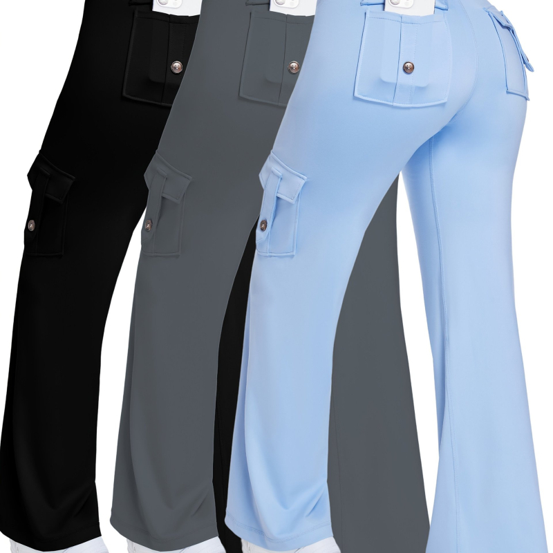 Jóga nadrág magas derék, laza szabású, háromnegyedes hossz, chenille anyag spandexszel