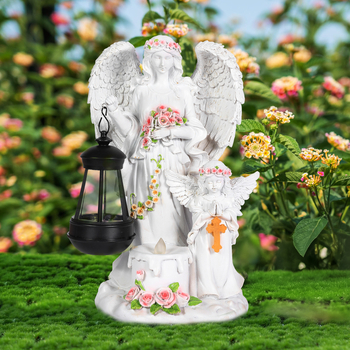 Napelemes angyal lámpa gyantából – kültéri kert dekoráció, karácsonyi sorozat, modern minimalista stílus