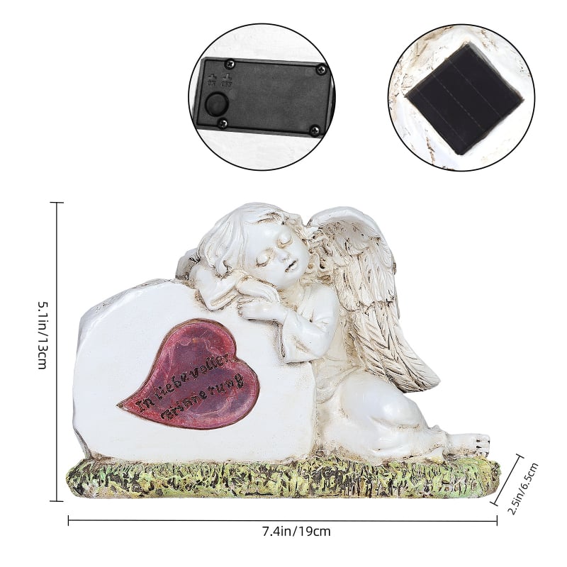 Napelemes angyal lámpa gyantából – kültéri kert dekoráció, karácsonyi sorozat, modern minimalista stílus