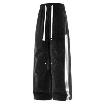 Ανδρικά παντελόνια casual-αθλητικά, χαλαρή γραμμή, μεσαία μέση, κλείσιμο με κορδόνι, ίσια μπατζάκια, πολυεστέρας