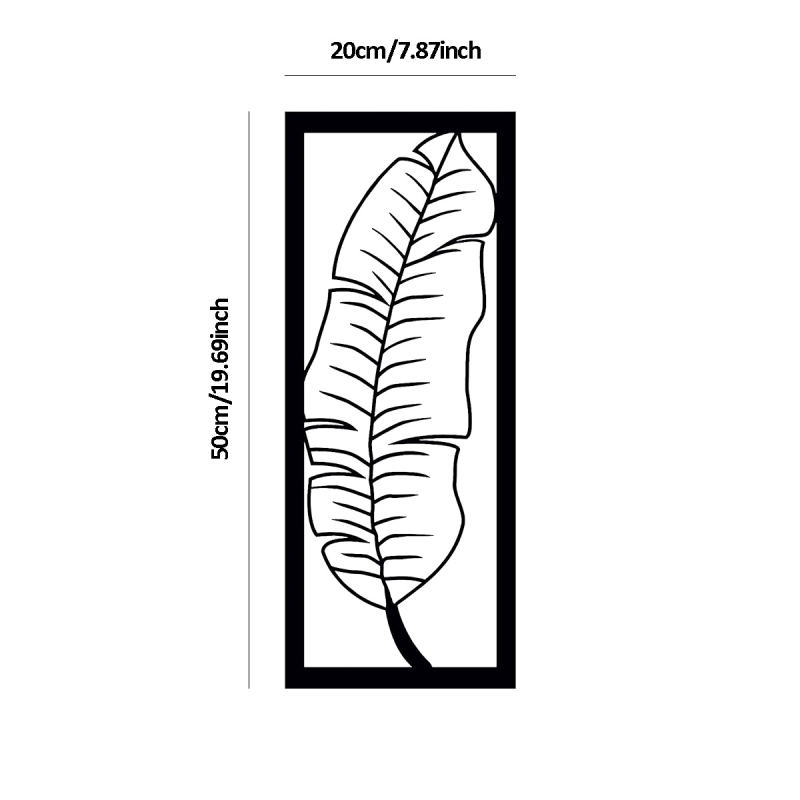 Vasból készült levél erezet falidísz - modern minimalistikus növény dekoráció, 251 g, otthonra és irodába