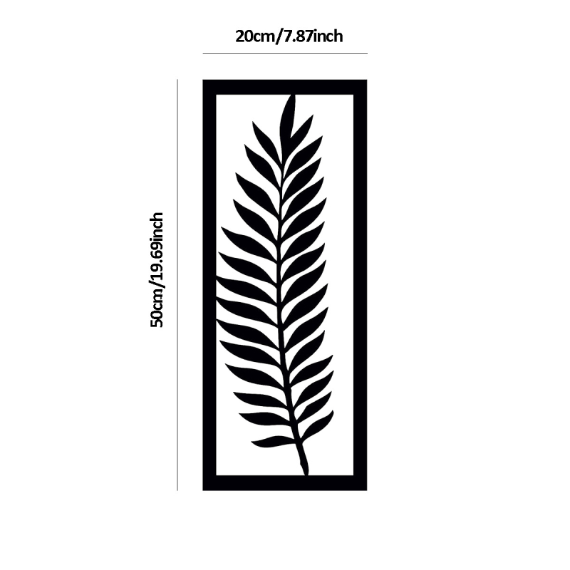 Vasból készült levél erezet falidísz - modern minimalistikus növény dekoráció, 251 g, otthonra és irodába