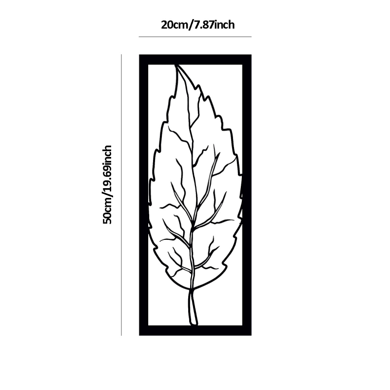 Vasból készült levél erezet falidísz - modern minimalistikus növény dekoráció, 251 g, otthonra és irodába
