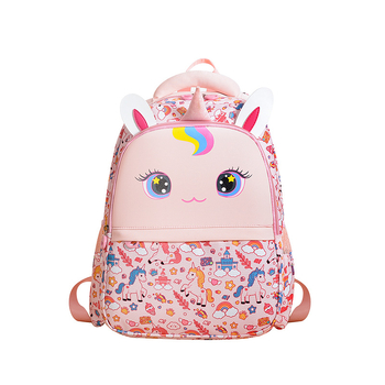 Унисекс раница за ученици за 1–2 клас, с анимационен принт, лека найлонова раница за училище, дишаща и антибактериална, презрамки с въздушна подложка