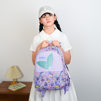 Unisex σχολικό σακίδιο για τάξεις 1–2 με μοτίβο anime, ελαφρύ ναϊλον σακίδιο, ιμάντες με αερό μαξιλαράκι