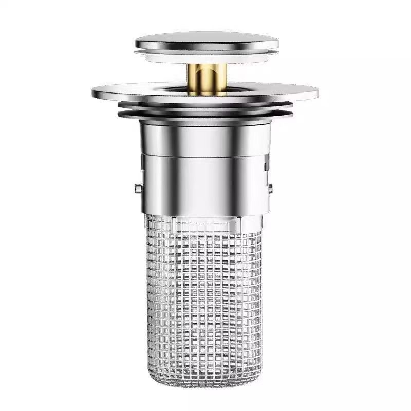 Καπάκι αποχέτευσης νιπτήρα, καθολικού τύπου bounce (ABS + ανοξείδωτο χάλυβα, χαλκού πυρήνας)