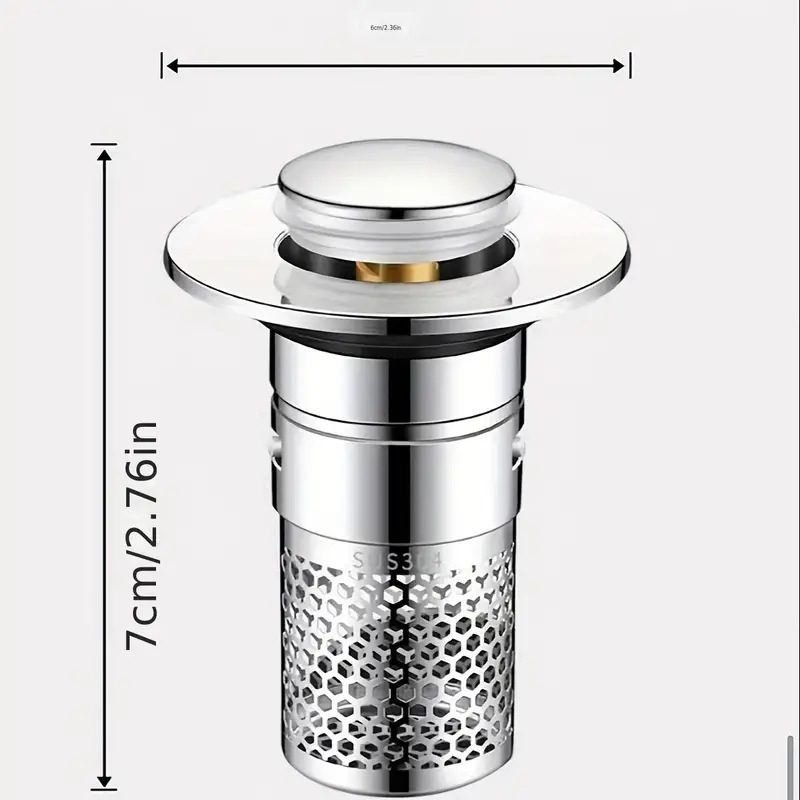 Καπάκι αποχέτευσης νιπτήρα, καθολικού τύπου bounce (ABS + ανοξείδωτο χάλυβα, χαλκού πυρήνας)