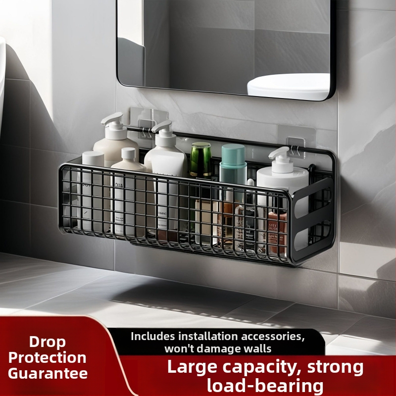 Sieninis plieninis laikymo laikiklis vonios kambariui ir virtuvei, 1 lentyna, paprastas ir šiuolaikiškas stilius, be gręžimo