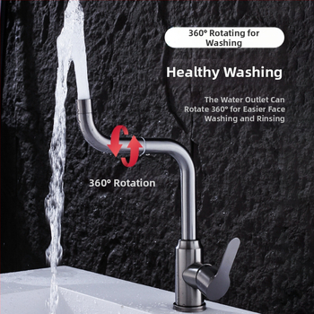 Robinet din oțel inoxidabil, rotativ pentru chiuvetă – ventil ceramic cu nucleu, 1.0 MPa, structură cu articuație unică