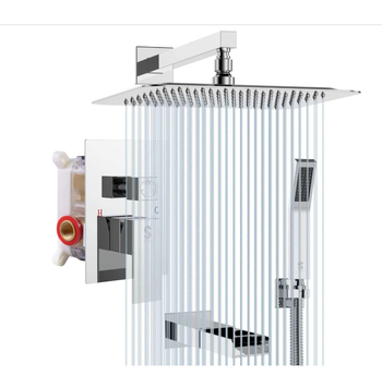 Vandens krioklio stiliaus vonios maišytuvo su dušu, įstatomas į sieną, modelis 192, darbinė temperatūra 0–99°C