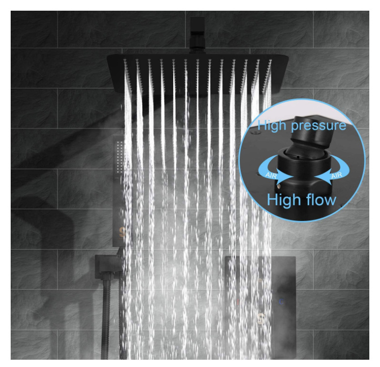 Vandens krioklio stiliaus vonios maišytuvo su dušu, įstatomas į sieną, modelis 192, darbinė temperatūra 0–99°C