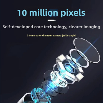 Οπτικό ενδοσκόπιο αυτιού με πολυλειτουργικό σετ κουταλιών αυτιών (παιδικά και φωτιζόμενα), ABS πλαστικό, οθόνη Ultra HD, για φροντίδα κατοικίδιων