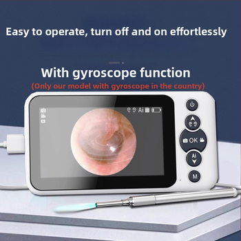 Οπτικό ενδοσκόπιο αυτιού με πολυλειτουργικό σετ κουταλιών αυτιών (παιδικά και φωτιζόμενα), ABS πλαστικό, οθόνη Ultra HD, για φροντίδα κατοικίδιων