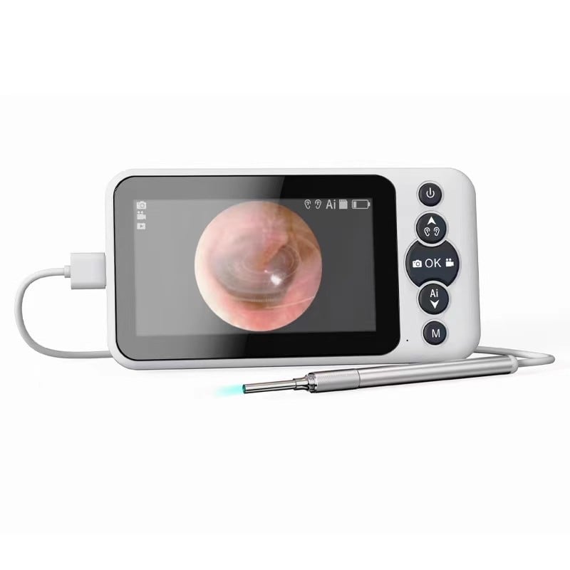 Οπτικό ενδοσκόπιο αυτιού με πολυλειτουργικό σετ κουταλιών αυτιών (παιδικά και φωτιζόμενα), ABS πλαστικό, οθόνη Ultra HD, για φροντίδα κατοικίδιων