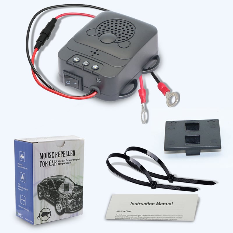 Automobiļu ultraskaņas grauzēju atbaidītājs – ABS kvadrātiskais korpuss, 12V, 0.45W, modeļi WH-532/531/523/538
