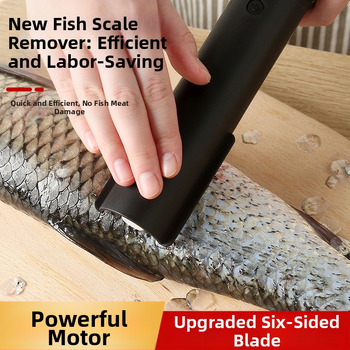Οικιακός ασύρματος ηλεκτρικός αποξεστήρας φολιδιών ψαριού, ABS + ανοξείδωτο ατσάλι, μοντέρνο μινιμαλιστικό στυλ