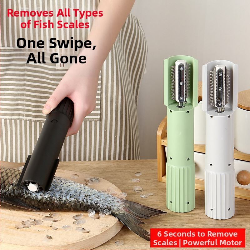 Домашен безжичен електрически скейлер за риба, ABS + неръждаема стомана, модерен стил