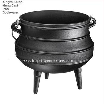 Tryjų kojų ketaus puodas su pakabiniu košeliu, be dengimo, modelis BK-2913, talpa daugiau nei 5 litrai