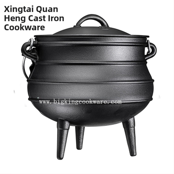 Tryjų kojų ketaus puodas su pakabiniu košeliu, be dengimo, modelis BK-2913, talpa daugiau nei 5 litrai