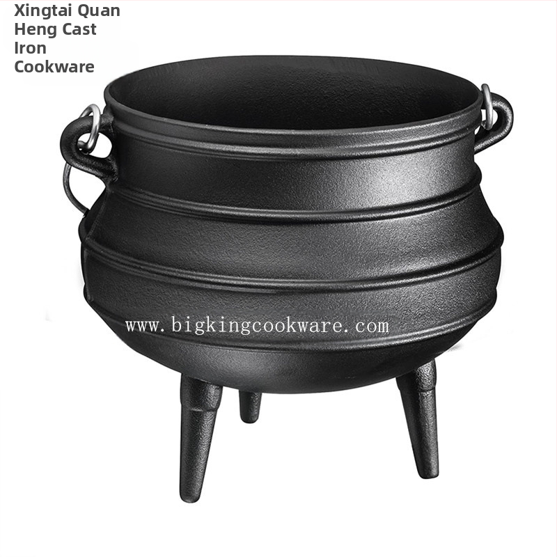 Tryjų kojų ketaus puodas su pakabiniu košeliu, be dengimo, modelis BK-2913, talpa daugiau nei 5 litrai