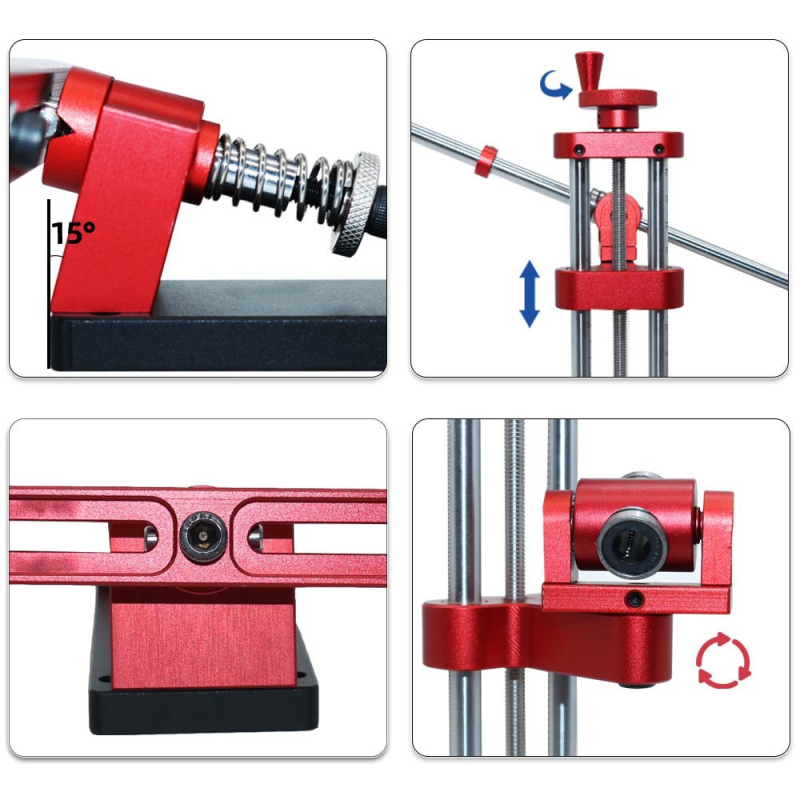 Заточващ инструмент за ножове с фиксиран ъгъл от алуминиева сплав, регулируем и обратим — професионален заточител Tetmu Machinery