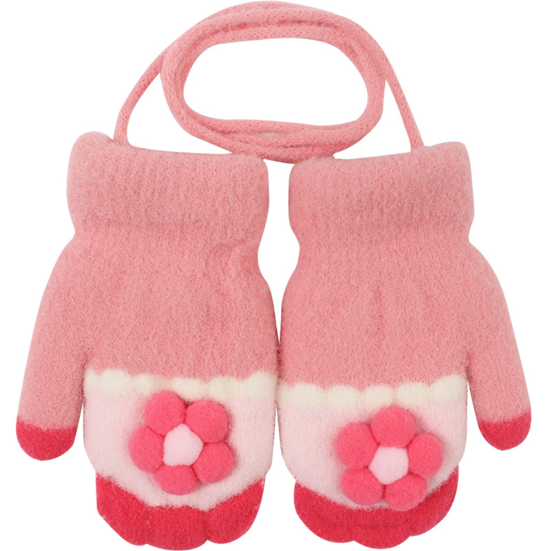 Megztos vaikų pirštinės su fliso įdėklu, animacinis raštas, unisex, amžius 0-2 metai