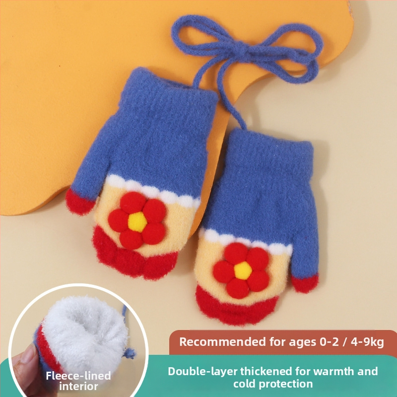 Megztos vaikų pirštinės su fliso įdėklu, animacinis raštas, unisex, amžius 0-2 metai