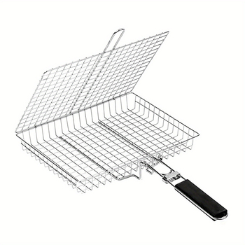 BBQ сгъваема щипка за грил с телена решетка — квадратна форма, 632 г, произход Yangjiang, многофункционално grill инструмент