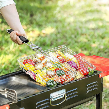 BBQ сгъваема щипка за грил с телена решетка — квадратна форма, 632 г, произход Yangjiang, многофункционално grill инструмент