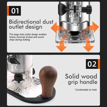 Αξεσουάρ ξυλουργικής για χάραξη, φρεζάρισμα και αυλακώσεις με σώμα από κράμα αλουμινίου, ανάποδη βάση και διαφανές κάλυμμα; Μάρκα: Άλλο; Βάρος: 500 g