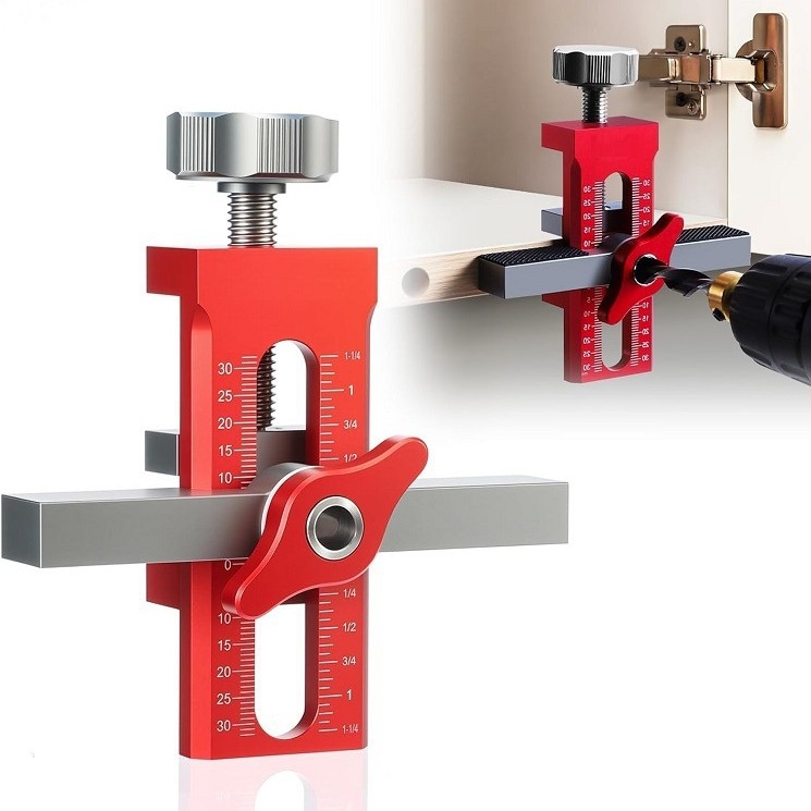 Alumíniumötvözetes szekrényajtó szerelőeszköz – többfunkciós rögzítő és gyors fúrás pozicionáló eszköz