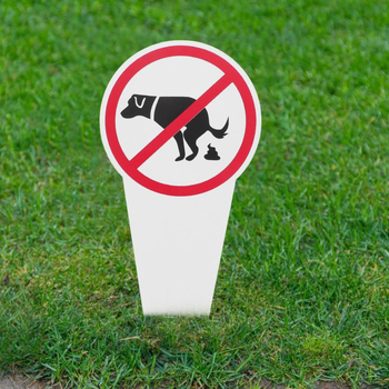 Διπλής όψης διακοσμητικό επιγραφικό ταμπελάκι με λογότυπο περιπάτου σκύλου, μοτίβο λουλουδιών και φυτών, υλικό Chevron board, εκτύπωση, μάρκα Zhenye