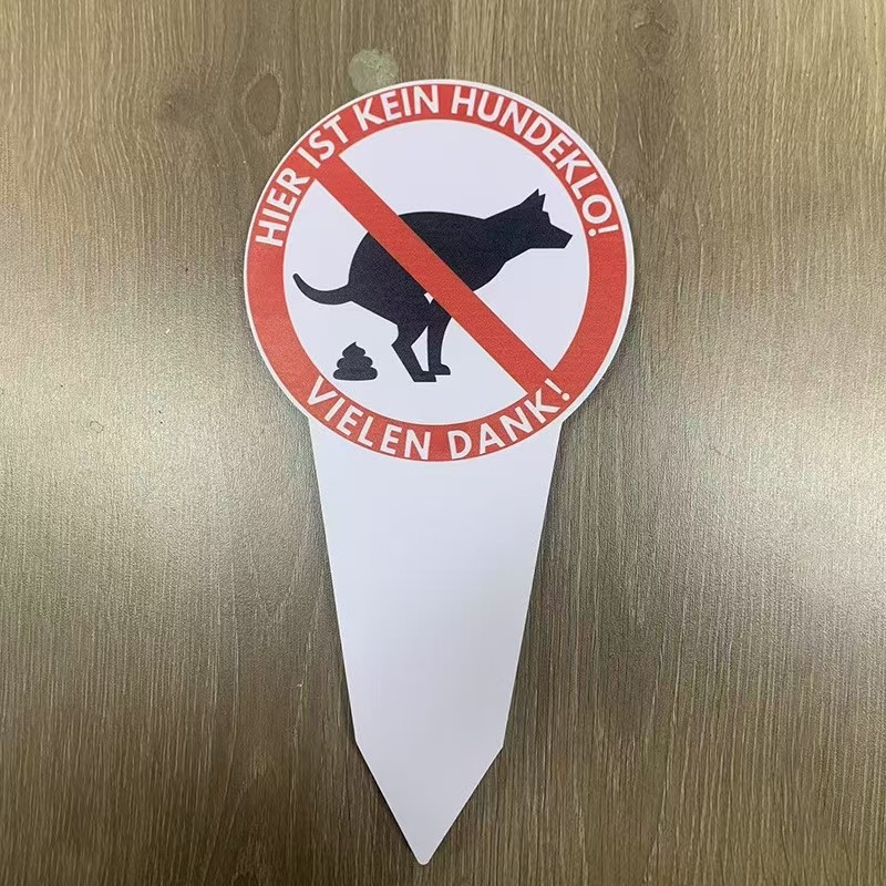 Διπλής όψης διακοσμητικό επιγραφικό ταμπελάκι με λογότυπο περιπάτου σκύλου, μοτίβο λουλουδιών και φυτών, υλικό Chevron board, εκτύπωση, μάρκα Zhenye