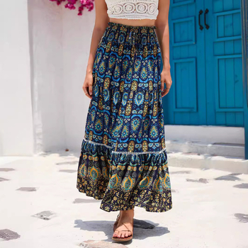 А-линия миди пола Chenille с кухи дантелени вложки, висока талия за стройна фигура, разтеглива материя със 90–95% спандекс, пролет 2025