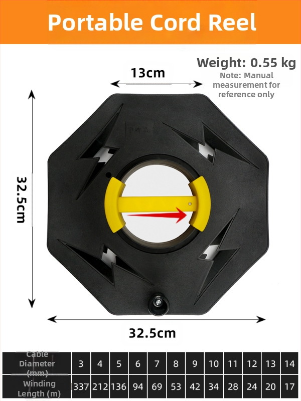Nešiojama laidų ritės laikymo priemonė — tuščias ritė laidams su vyniojimo funkcija, izoliacija iki 1000V, britų stilius / metrinis formatas