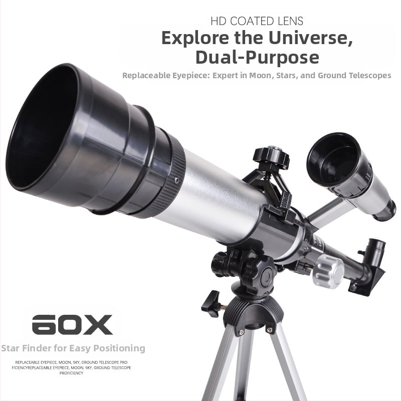 Космически телескоп за деца – версия за ученици, с алуминиево тяло, висока резолюция на звездите, DIY приятелски, мултифункционален електрически научен комплект за възраст 7–14 години