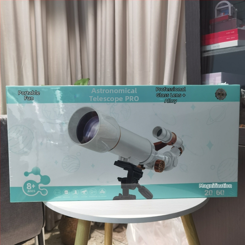 Космически телескоп за деца – версия за ученици, с алуминиево тяло, висока резолюция на звездите, DIY приятелски, мултифункционален електрически научен комплект за възраст 7–14 години