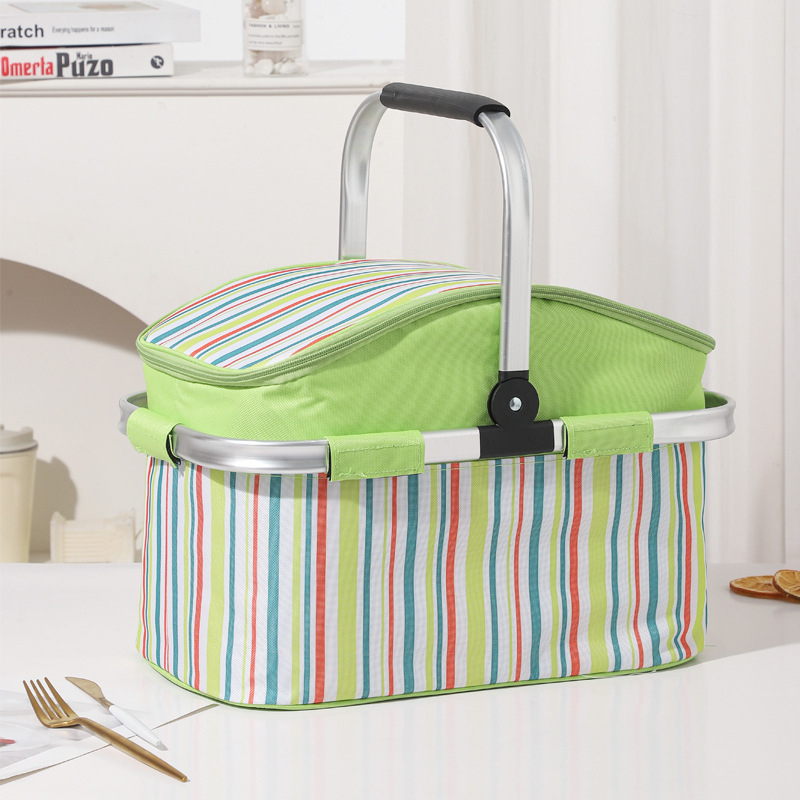 Sklopiva izolirana torba za ručak za vanjske piknike, prijenosna, moderni minimalistički dizajn, 27L kapacitet, Oxford tkanina.