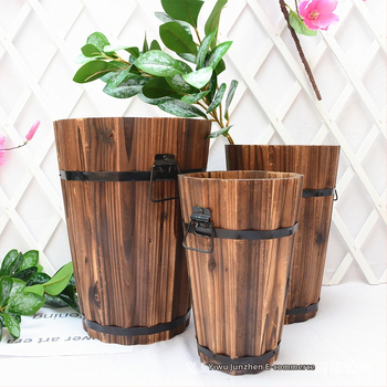 Medinis vazonas sukulentams, rankų darbo, kaimo retro stilius, tinkamas sukulentams, prekės ženklas Jun Zhen